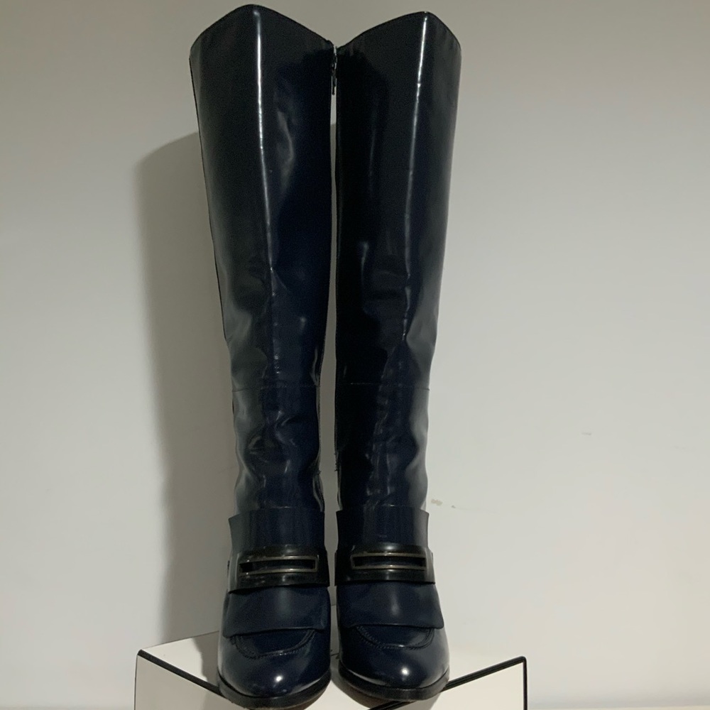 Balenciaga navy and black boots